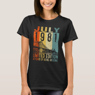 Juli 1981 42 jaar Geweldige 1 T-shirt