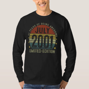 Juli 2001 21e verjaardag 21 jaar oud t-shirt