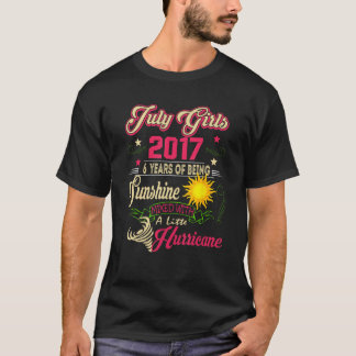 Juli 2017 2017th Verjaardag Juli Meisjes 2017 6 ja T-shirt