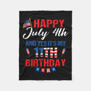 Juli 4 & Ja Het is Mijn 11e Verjaardag 11 Jaar Fleece Deken