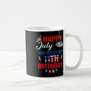 Juli 4 & Ja Het is Mijn 11e Verjaardag 11 Jaar Koffiemok