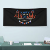 Juli 4 Onafhankelijkheidsdag 2.5x6 Vinyl Banner (Beurs)
