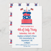 Juli 4 Party Rood Wit en Blauw Cake Kaart (Voorkant / Achterkant)