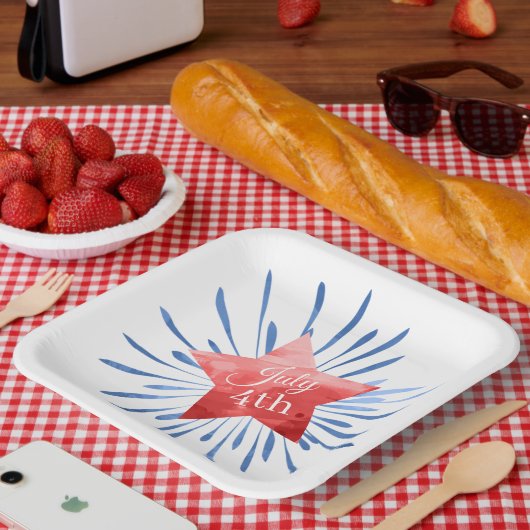 Juli 4e Bord van het Vuurwerk van de Ster van het  (Picknick)