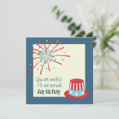 Juli 4e Vuurwerk nodigt uit Kaart (Staand voorkant)