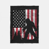 Juli Bigfoot Sasquatch Amerikaanse vlag Patriottis Fleece Deken (Voorkant)