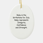 Juli Birthstone Angel Brunette Keramisch Ornament (Achterkant)