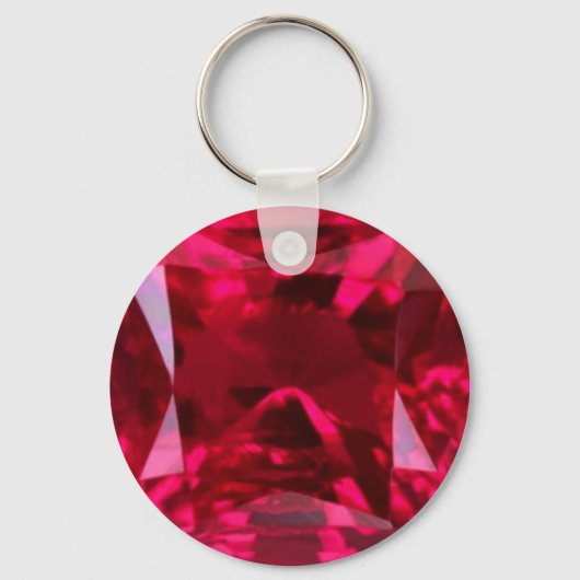 Juli Birthstone - Rode Ruby door Sharles Sleutelhanger (Voorkant)