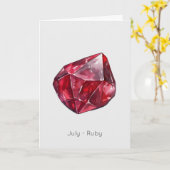 Juli Birthstone Ruby Happy Birthday Kaart (Gele Bloem)