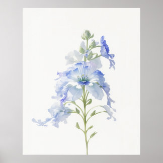 Juli Delphinium Geboorte Bloem Poster