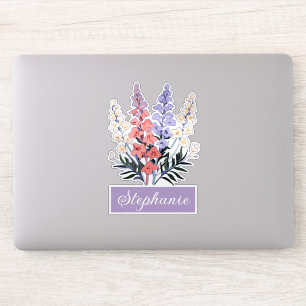 Juli Geboorte Bloem Aangepaste Naam Sticker