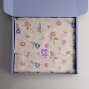 Juli Geboorte Maand Bloemen Larkspur Water Lily Tissuepapier