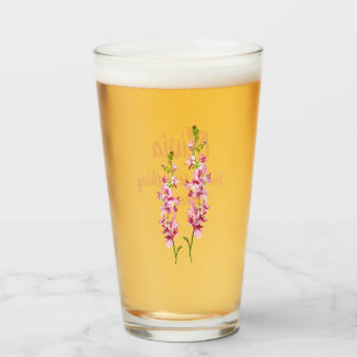 Juli geboortebloem Larkspur Waterverf Bloemenglas Glas