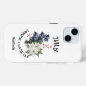 JULI Geboortemaand Bloem Aangepaste naam Case-Mate iPhone Case (Achterkant (horizontaal))