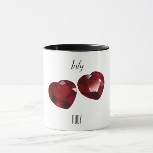 Juli Geboortesteen Ruby Edelsteen Art Mok (Midden)