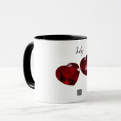 Juli Geboortesteen Ruby Edelsteen Art Mok (Voorkant links)