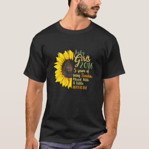 Juli Girls 2016 5e verjaardag 5 jaar oude zon T-shirt