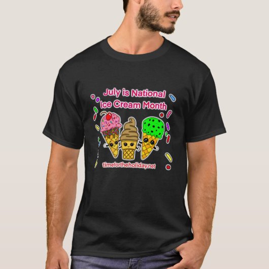 Juli is Ice Cream Month T-shirt (Voorkant)