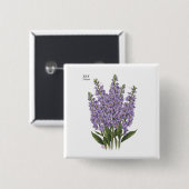 Juli Larkspur Bloom - Gepersonaliseerd verjaardags Vierkante Button 5,1 Cm (Voorkant /achterkant)