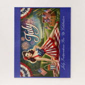 Juli Onafhankelijkheid Pin-Up Viering Legpuzzel (Verticaal)