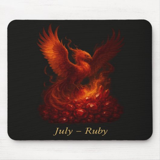 Juli Ruby – Phoenix & Fiery Birthstone Muismat (Voorkant)