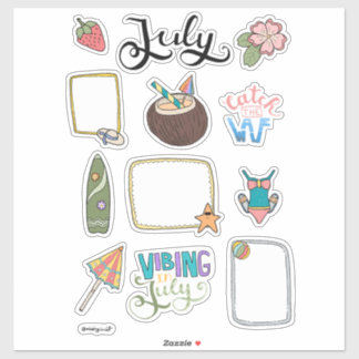 Juli-stickerblad – Pret in de zon Sticker