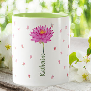 Juli Verjaardag Water Lily Geboorte Maand Bloem Bl Tweekleurige Koffiemok