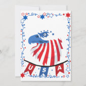 Juli Vierde Amerikaanse vlag kale adelaar BBQ vuur Kaart (Achterkant)