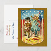 juli vierde Briefkaart uitnodiging (Voorkant / Achterkant)