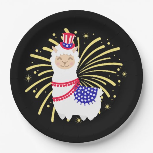 Juli Vierde Llama Papieren Bordje (Voorkant)