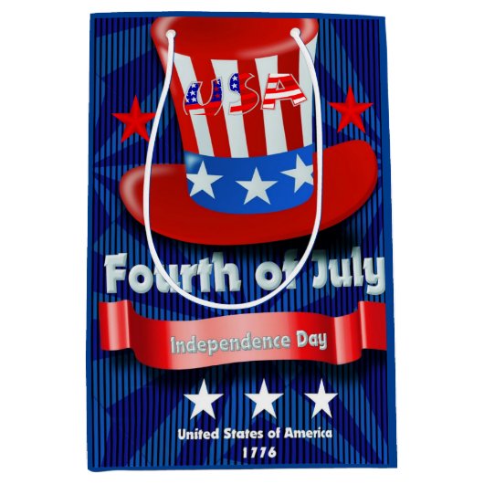 Juli Vierde Onafhankelijkheidsdag Gift Bag Medium Cadeauzakje (Voorkant)