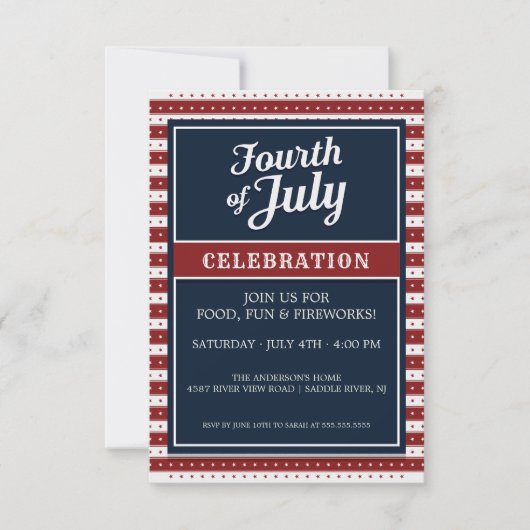 Juli Vierde Partij Vierde Feestviering Ster Kaart (Voorkant)