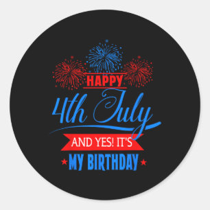 Juli Vuurwerk Verjaardag USA American Patriotic Ronde Sticker