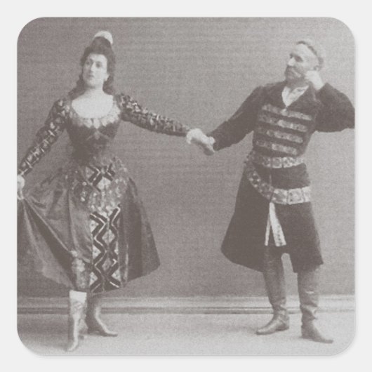Julia en Felix Kschessinsky in de mazu Vierkante Sticker (Voorkant)