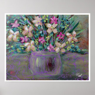 Julia Fine Art Floral Painting Poster