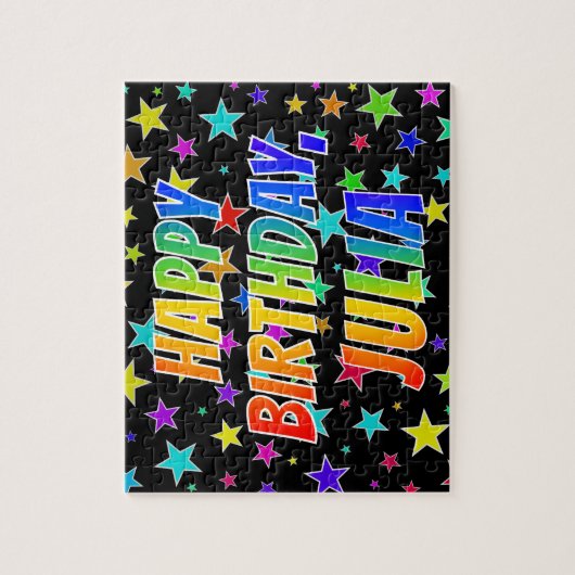 "JULIA" First Name, Fun "HAPPY BIRTHDAY" Legpuzzel (Verticaal)