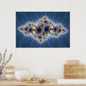 Julia in Blue - Fractal Art Poster (Keuken)