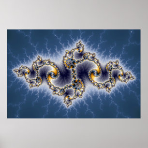 Julia in Blue - Fractal Art Poster
