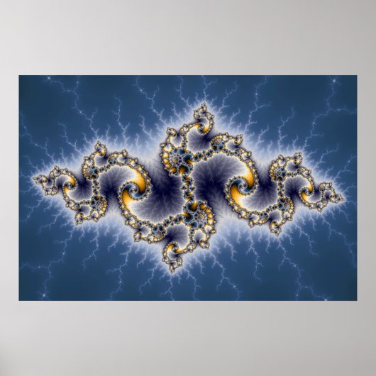 Julia in Blue - Fractal Art Poster (Voorkant)