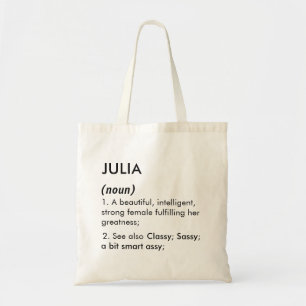 Julia naam, Bewerkbare naam, Aangepaste naam Tote Bag