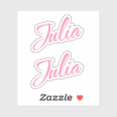 Julia Nom décoratif en rose x2 Sticker (Feuille)