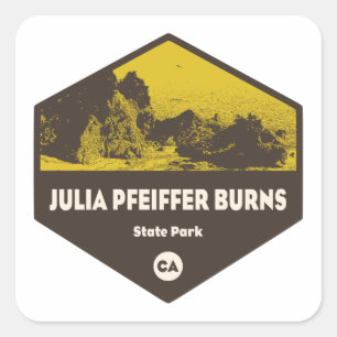 Julia Pfeiffer Burns State Park Californië Vierkante Sticker