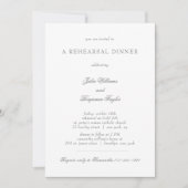 Julia Simple Silver Script Fotorepetitie Diner Kaart (Voorkant)