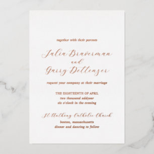 Julia Traditionele Elegante Bruiloft Folie Uitnodiging
