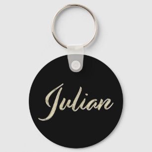 Julian Name whitegold Button Schlüsselanhänger Sleutelhanger