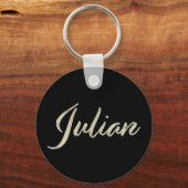 Julian Nom Porte-clés bouton en or blanc (Recto)