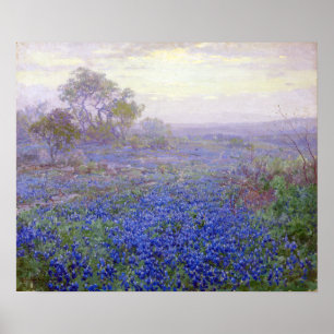 Julian Onderdonk een Bewolkte Dag, Bluebonnets Poster