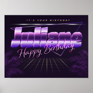 Juliane Name Vorname retro Poster Geburtstag