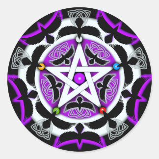 Julia's Crow Pentacle Ronde Sticker