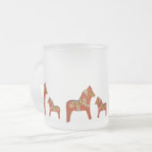 Julia's Dala Horse Frosted Glass Mug (Devant gauche)